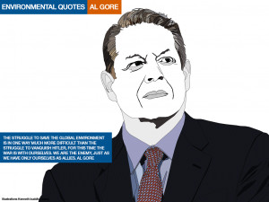 Environmental quotes. Al Gore. Illustrations Kenneth buddha Jeans