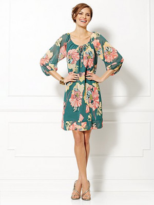 Eva Mendes Collection Bridgette Chiffon Dress Floral New York