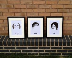 Derek Characters (Ricky Gervais Comedy) - A4 (x3) Digital Art Print ...