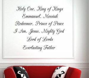 Holy One... Bible Verse Wall Decal Quotes