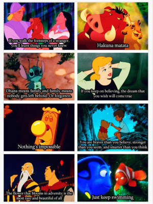 Disney life lessons. I like Mulan’s quotefor a tattoo.
