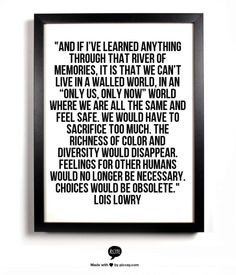 from Lois Lowry's Newbery Acceptance Speech for The Giver More