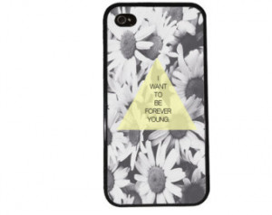 FOREVER YOUNG iPhone Case / Daisy Quote iPhone 4 Case Hipster iPhone 5 ...