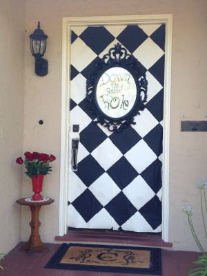 Alice in Wonderland party front door decor