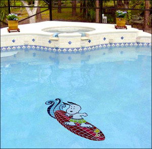 Eagle Ray mosaic tile art.