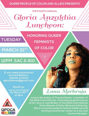 4th Annual Gloria Anzaldúa Luncheon: Honoring Queer Feminists of ...