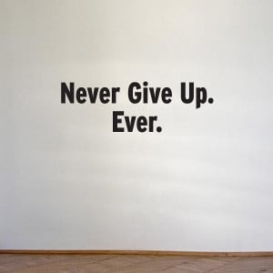 Vinyl wall quote Never Give Up. Ever. by daydreamerdesign on Etsy
