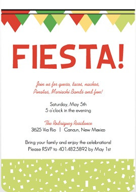 Fiesta Confetti And Flags Cinco De Mayo Games Invitation