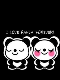 Panda Wallpaper 240x320 anime, cartoon, cute,