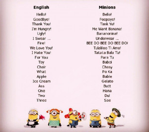 Minion Sprache^^ wer kann sie?