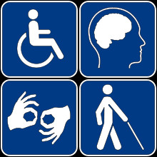Pictogrammes illustrant diverses formes de handicap.