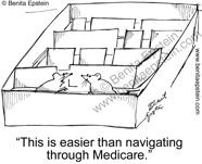 Funny Medical Cartoon Medicare Rat Maze Navigating
