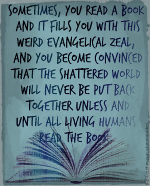 ... put back together unless and until all living humans read the book