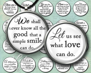 Inspirational Sayings - Instant Download, 1 inch circle images, round ...