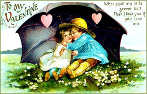 Pretty Valentines Day pictures with kids sitting under a big umbrella ...