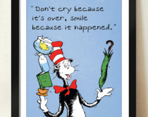 Digital Download Dr Seuss Don't Cry Because It's Over Typography ...