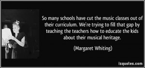 So many schools have cut the music classes out of their curriculum. We ...