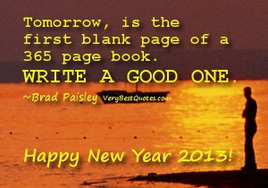 Happy New Year 2013 quotes – tomorrow
