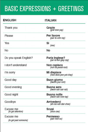 Basic Italian Words and Phrases