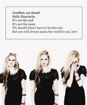 Avril Lavigne hello heartache lyric quote..frustrated..love & hate is ...