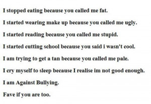 Against Bullying.