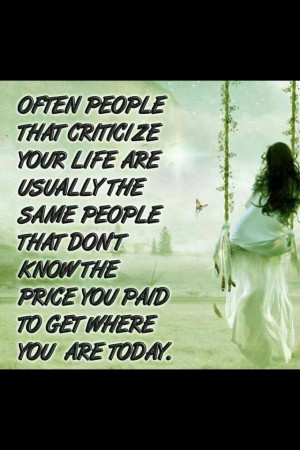 People who criticize you