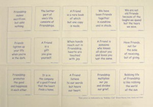 Printed Fabric Panel Mini Friendship Quotes