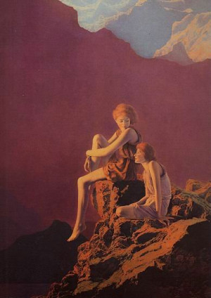Contentment Maxfield Parrish 100% Hand Painted Oil Painting Repro ...