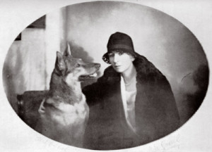 Phyllis Bottome with her dog,
