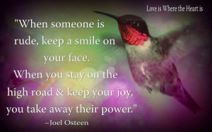 Keep a smile on your face. Joel Osteen.