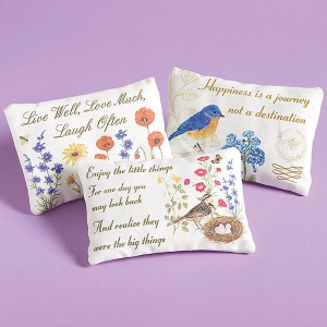Lavender Sachet Pillows with Inspirational Quotes
