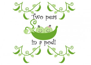 Peas in a Pod Twins Nursery Vinyl Wall Art - 4 x Vines and a Two Peas ...