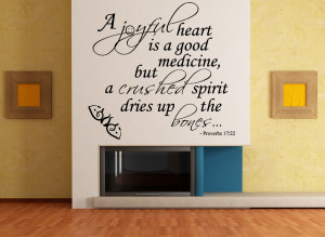 Proverbs 17:22 A Joyful...Religious Wall Decal Quotes