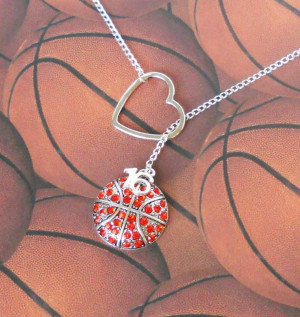 Basketball Lariat Necklace with Rhinestones by MelissaMarieRussell, $ ...