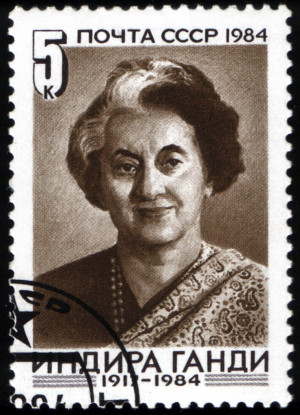 USSR stamp of Indira Gandhi in 1984
