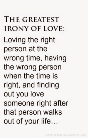 The greatest irony of love.