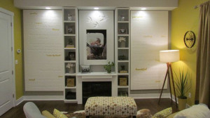 From Extreme Home Makeover, love this wall of quotes --want to do this ...
