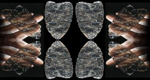 Abstract image of crystal Clovis points Fenn cache