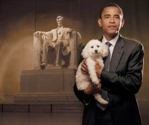Obama with Dog