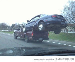 funny car truck towing