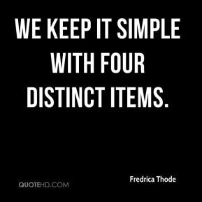 We keep it simple with four distinct items.