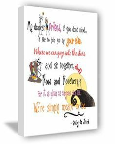 ... we're simply meant to be. Sally and Jack Skellington cute Wall art
