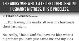 This Angry Wife Wrote A Letter To Her Cheating Husbands Mistress