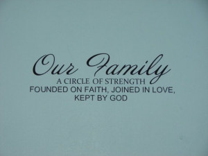 Our Family Faith Love God, matte finish vinyl wall quote saying decal ...