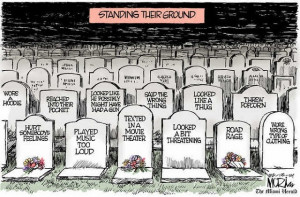 Editorial Cartoon Depicts Stand Your Ground Cemetery