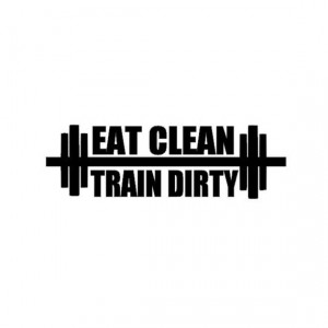 Eat Clean, Train Dirty Barbell Vinyl decal: Stay Fit, Gym Motivation ...