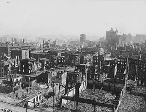 ... Street in San Francisco after the 1906 earthquake and fires