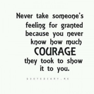Courage....letting my guard down