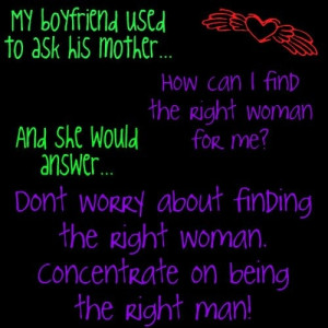 quotes about love THE RIGHT MAN