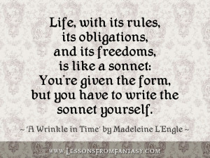 Quotes Wrinkle In Time ~ Lessons From Fantasy: Life is like a Sonnet ...